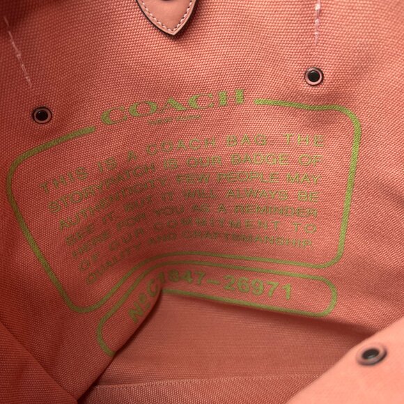 Rare Coach Unicorn Stars Pink Canvas Tote Purse Bag Rare - Picture 5 of 5